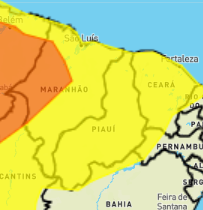 Inmet: Piauí entra em alerta de perigo para chuvas e ventos intensos nessa segunda-feira (06)