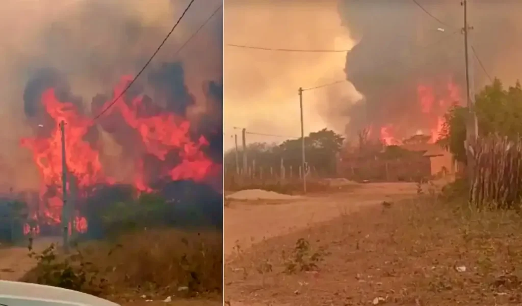 Incêndio de grande proporções ameaça santuário natural no Piauí