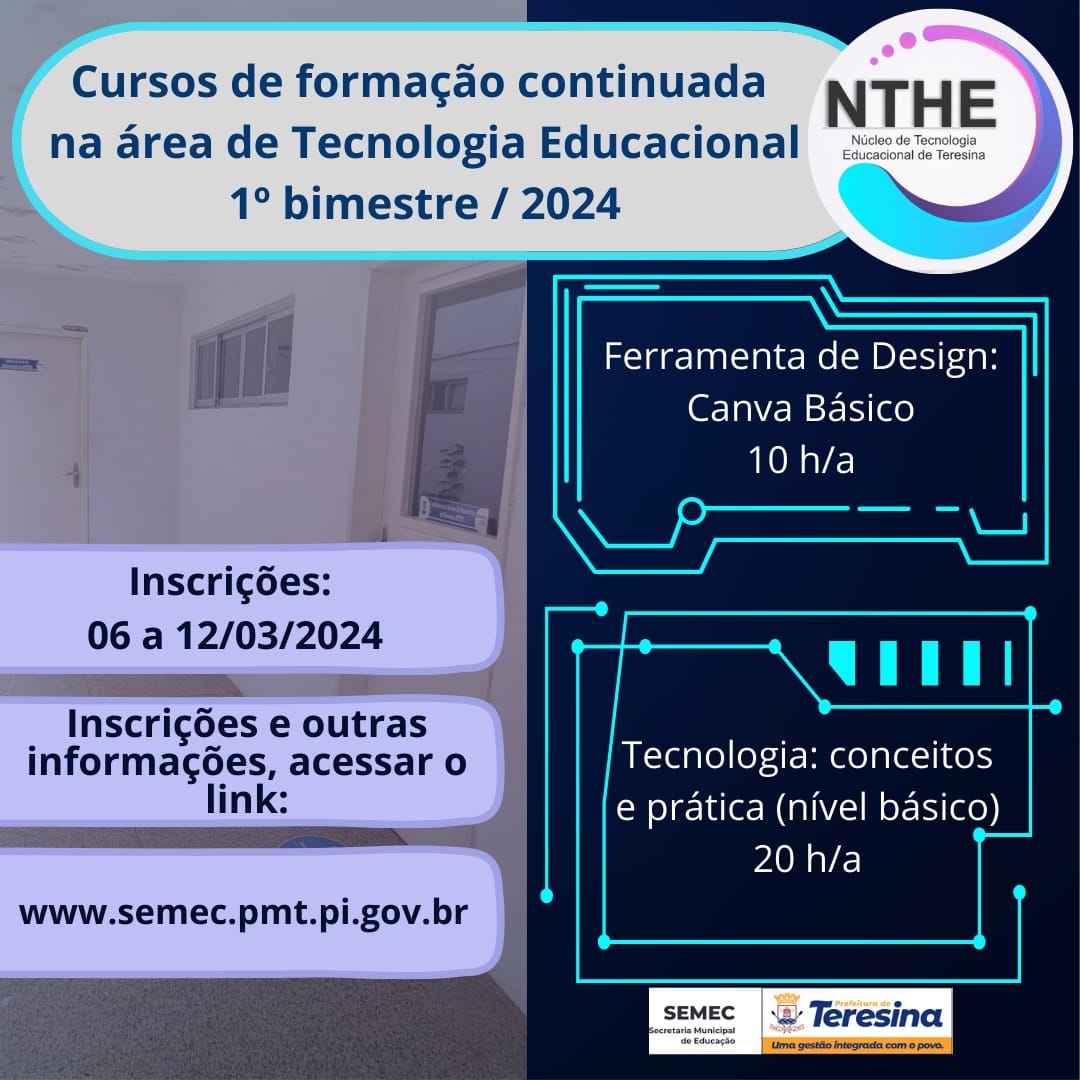 Semec oferta cursos de formação em tecnologias educacionais