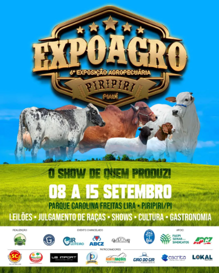 6° ExpoagroPiripiri: Diversão e tradição de 08 à 15 de Setembro