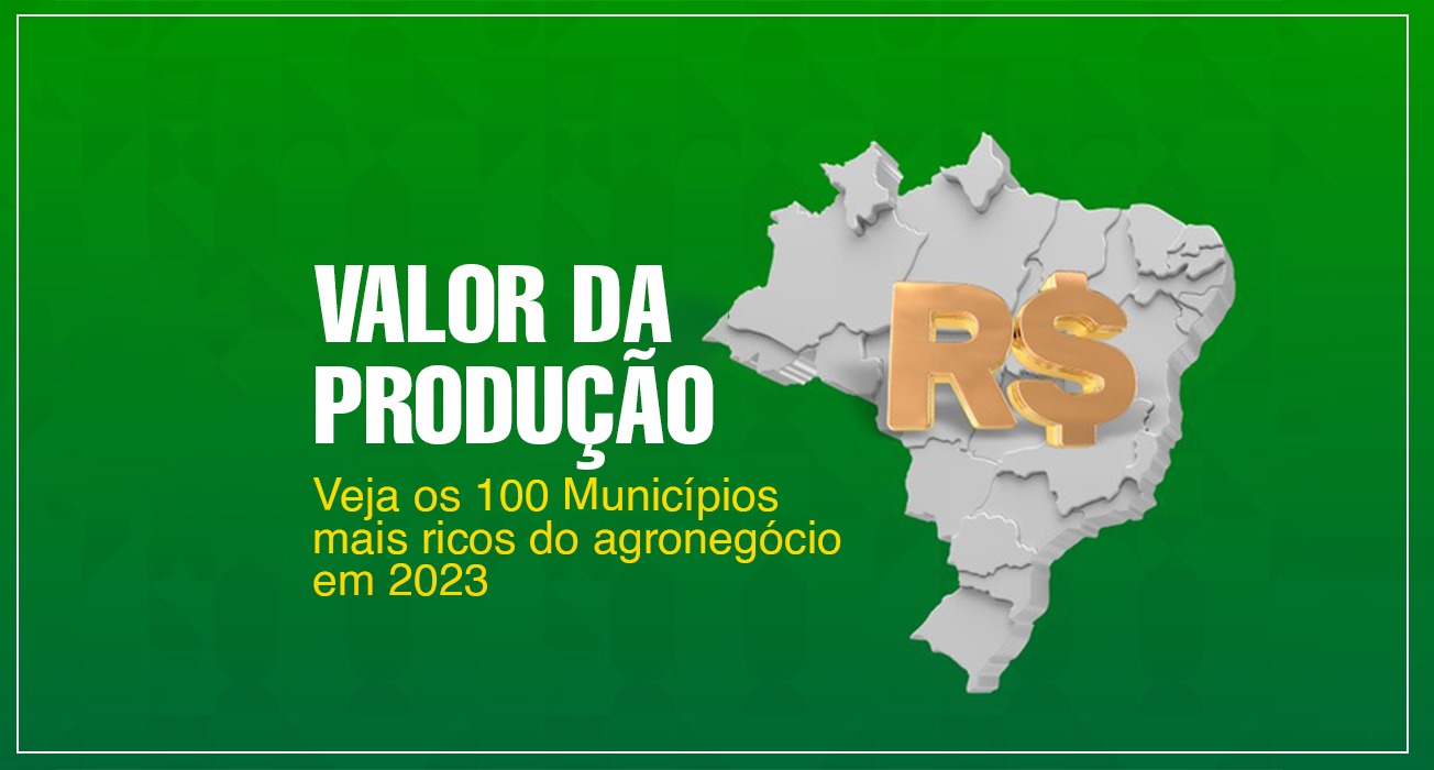 Mapa divulga os 100 municípios mais ricos do agronegócio em 2023