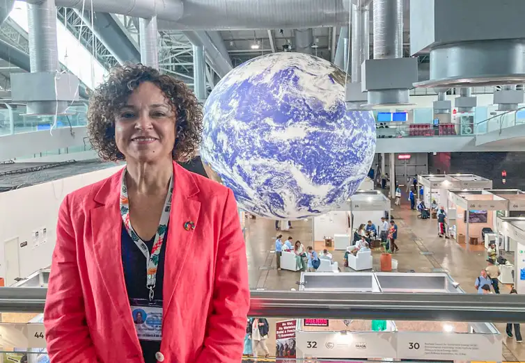 Brasilia 19/11/2025 - Andrea Meza Murillo, vice-secretária executiva da Convenção da Desertificação debate sinergia na COP30.
Foto: Fabíola Sinimbú/Agência Brasil