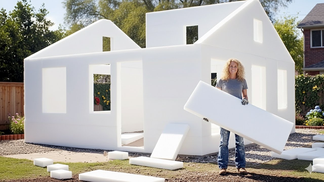 Mulher constrói casa sozinha, sem tijolo e sem concreto
