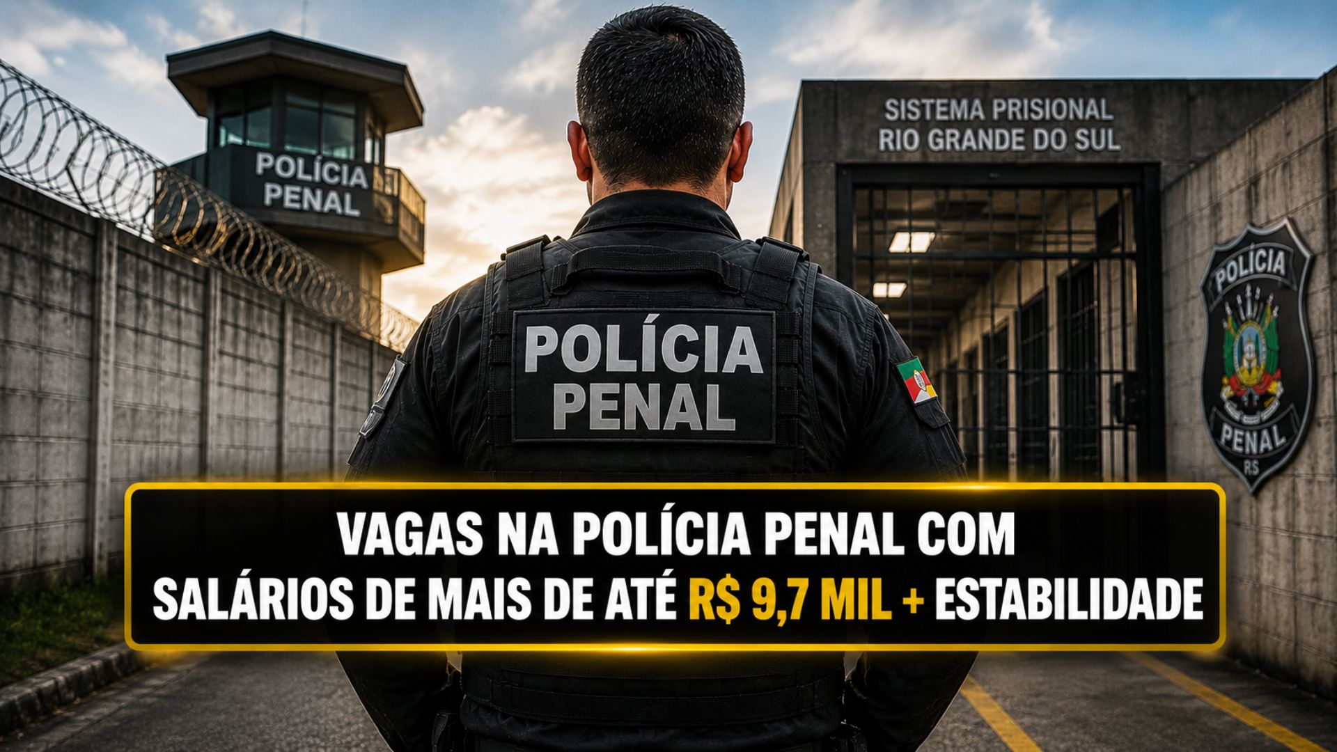 Vagas para Policial Penal no Rio Grande do Sul Salários até R$ 9,7 mil